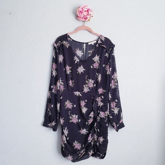 Heartloom Anthea Long Sleeve Black Floral‎ Mini Dress - Picture 2 of 12